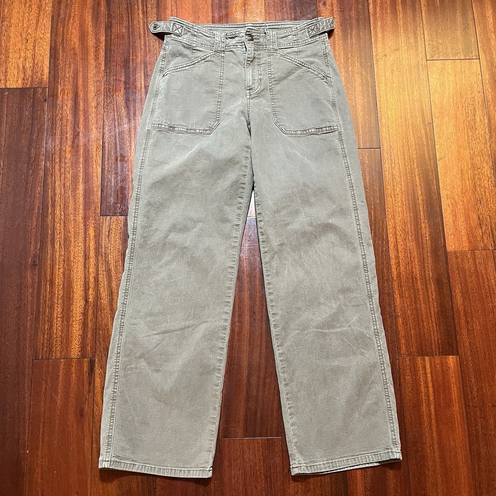 American Eagle Pants Womens 2 29x29 Tan Trousers Stovepipe Cinch Strap Buckle